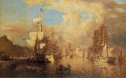 Thomas Pakenham Dublin harbour with the domed Custom House in the background France oil painting artist